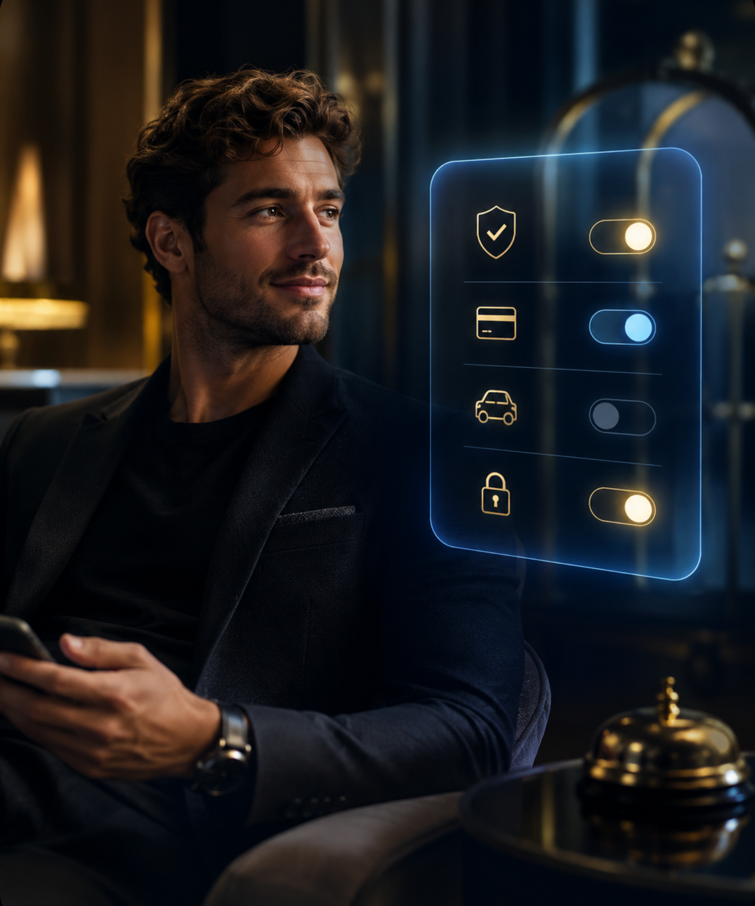 Hospitality setting reflecting guest-first consent and access control