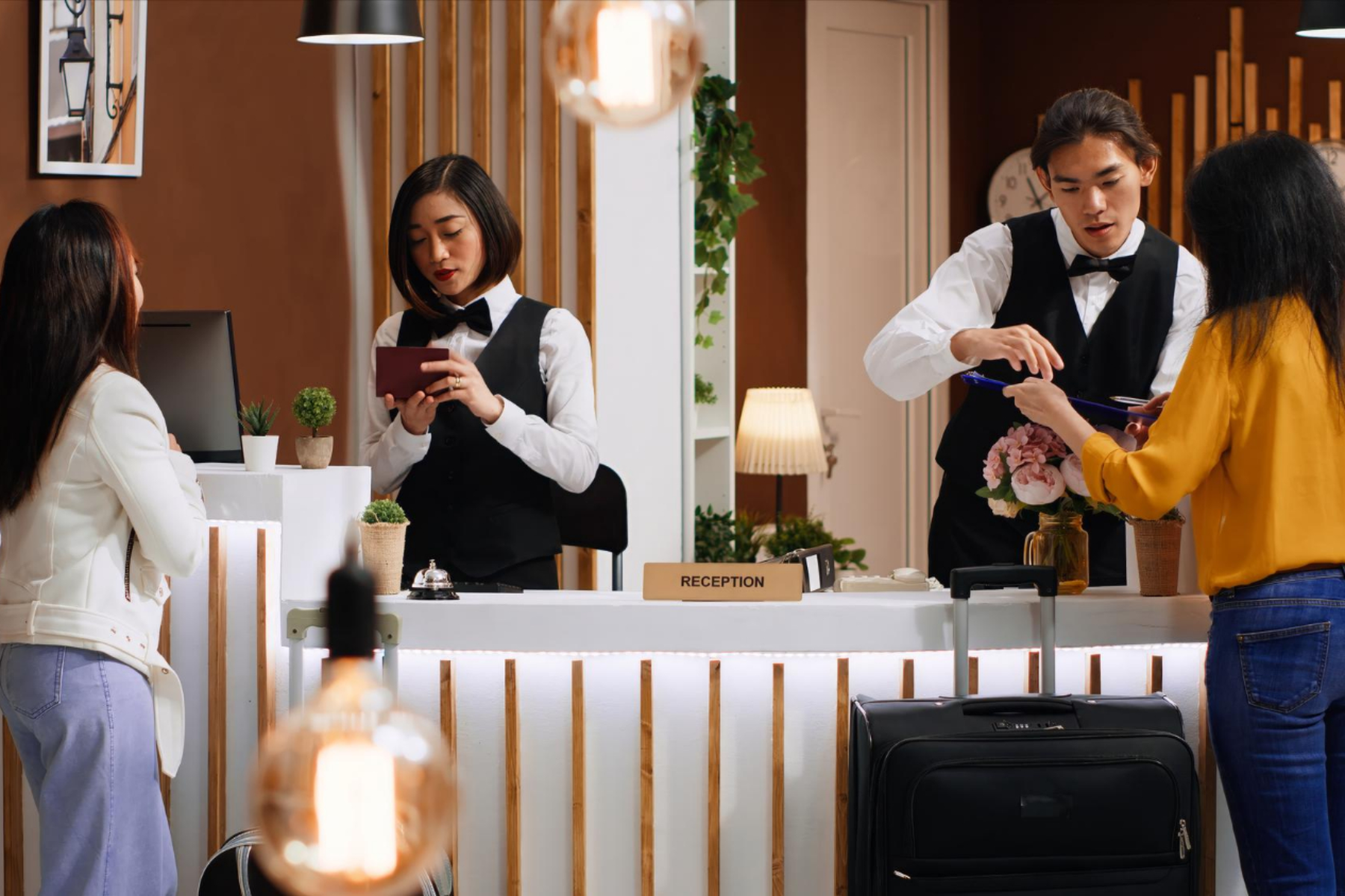 Luxury hotel lobby