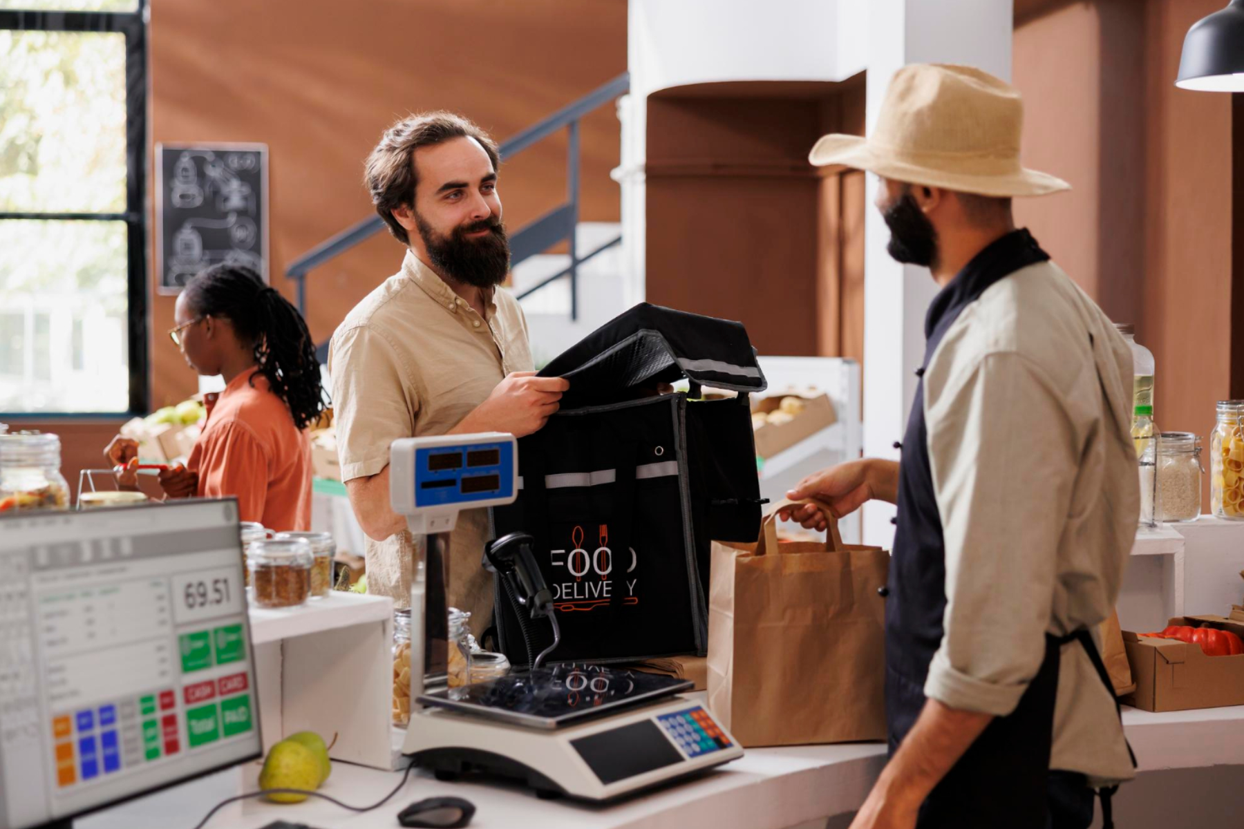 Facinos restaurant counter: order confirmation and contactless payment without card or phone