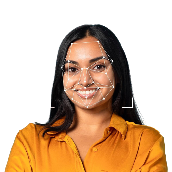 Facinos home hero: consent-based biometric payment, metro access approval, and digital receipt on phone