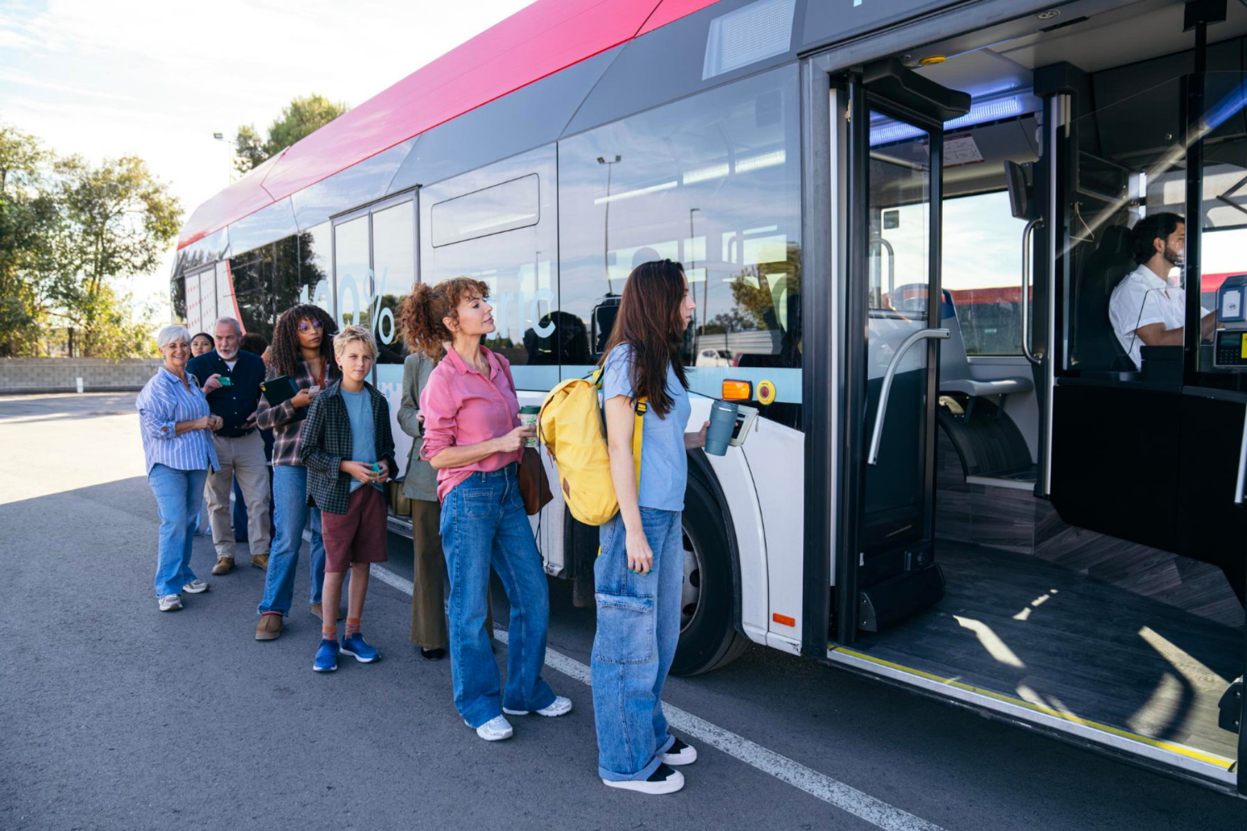 Bus boarding with ticketless Facinos access
